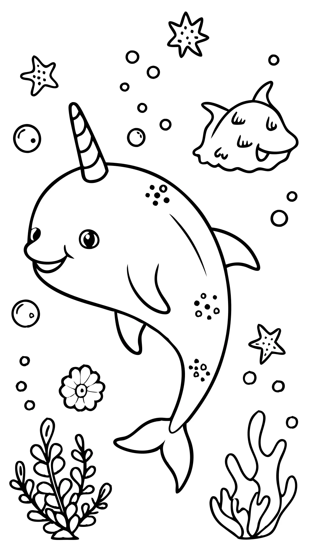 coloring pages of narwhals